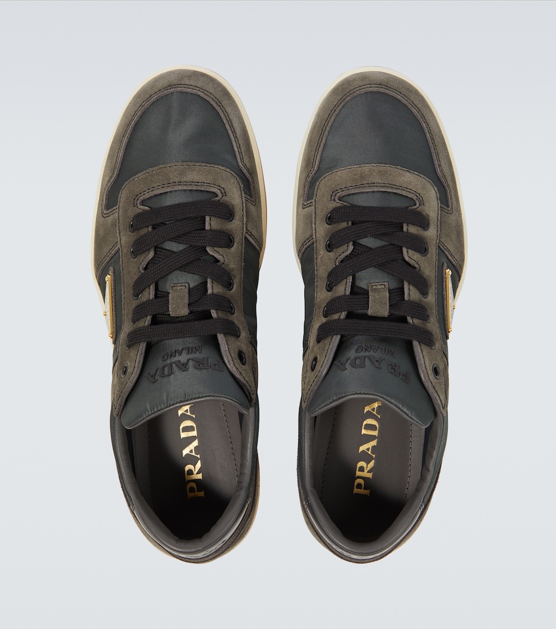 Sneakers in suede e Re-Nylon | Prada
