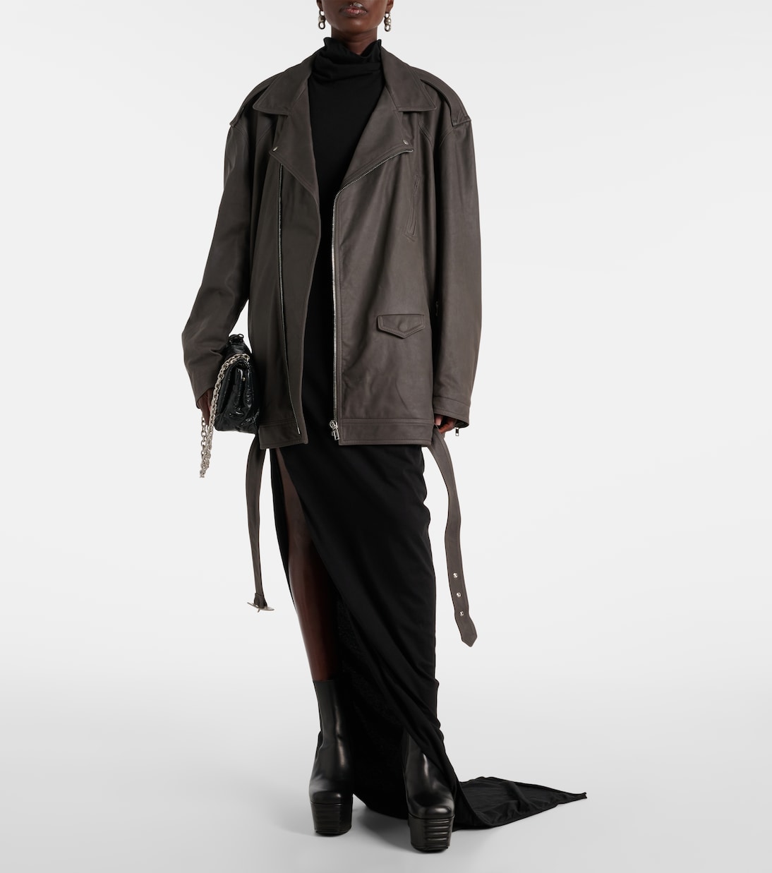 Oversized leather jacket | Rick Owens
