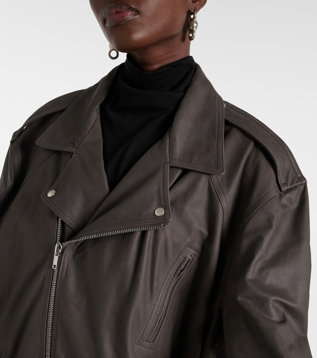 Oversized leather jacket | Rick Owens