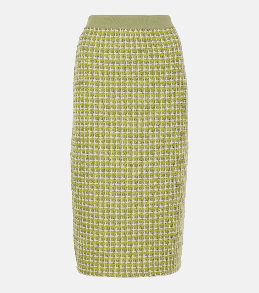 Jupe crayon en maille à carreaux | Tory Burch