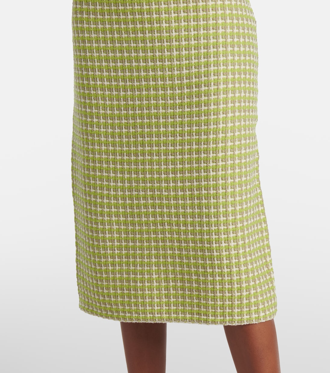 Jupe crayon en maille à carreaux | Tory Burch
