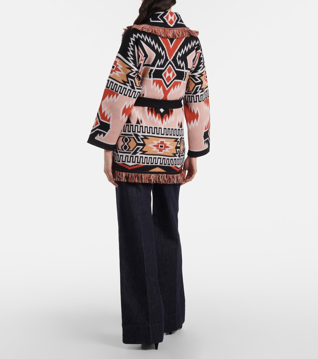 Geometric Roots wool jacquard cardigan | Alanui