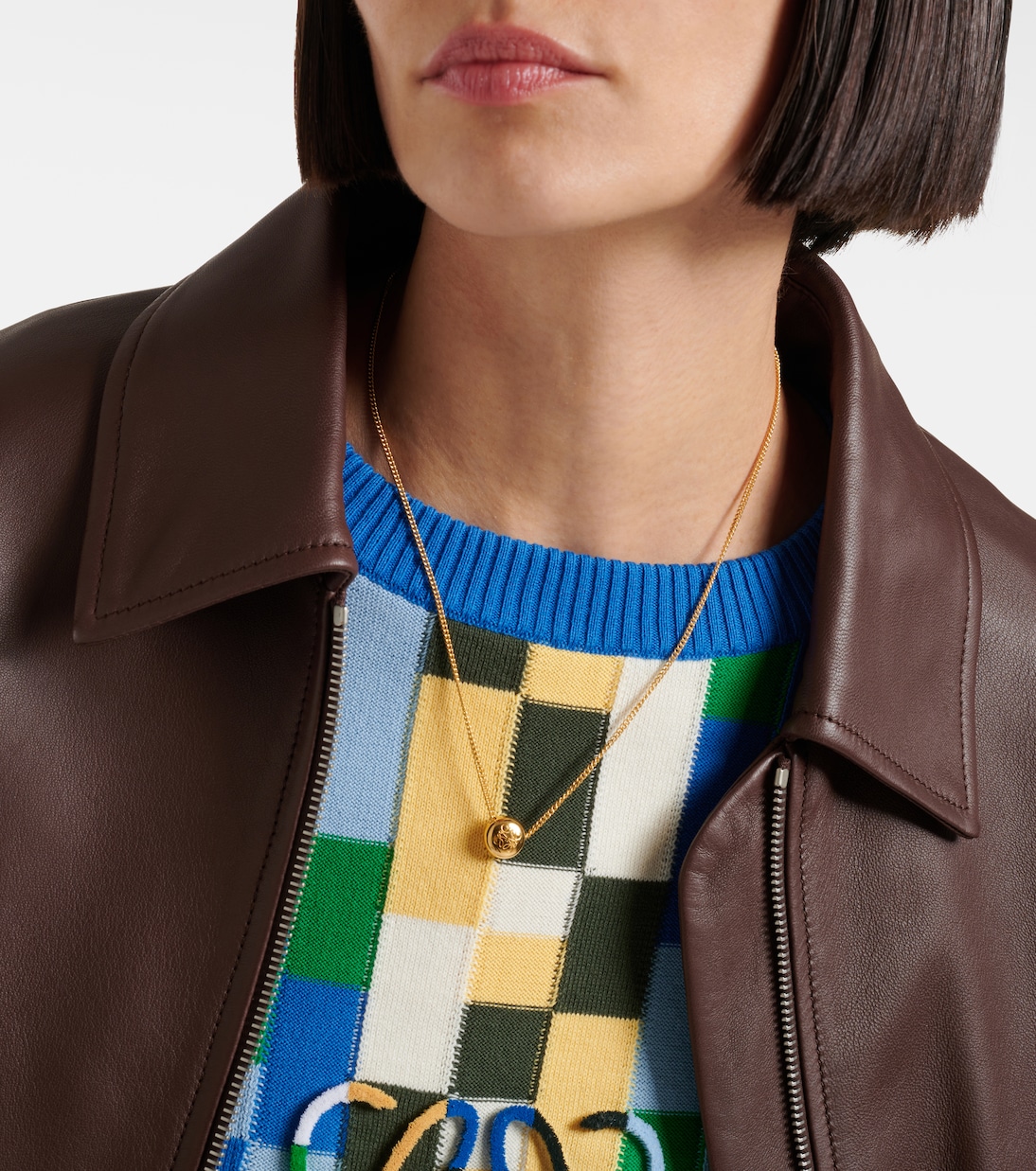 Collana in argento sterling LOEWE con design anagramma, perfetta per i giovani