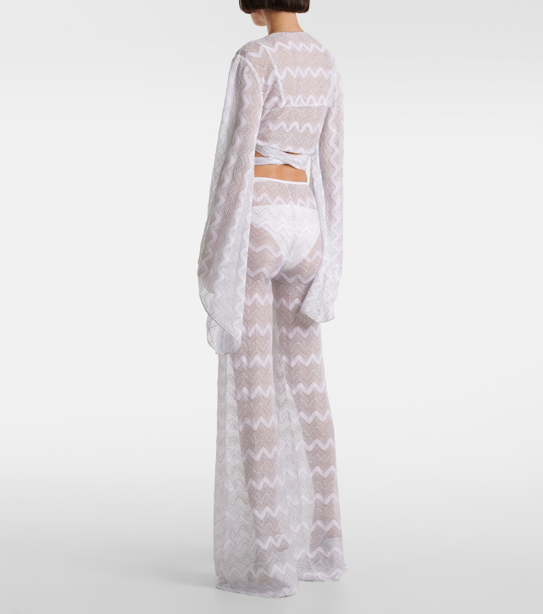 Pantalones anchos de lamé en zigzag | Missoni
