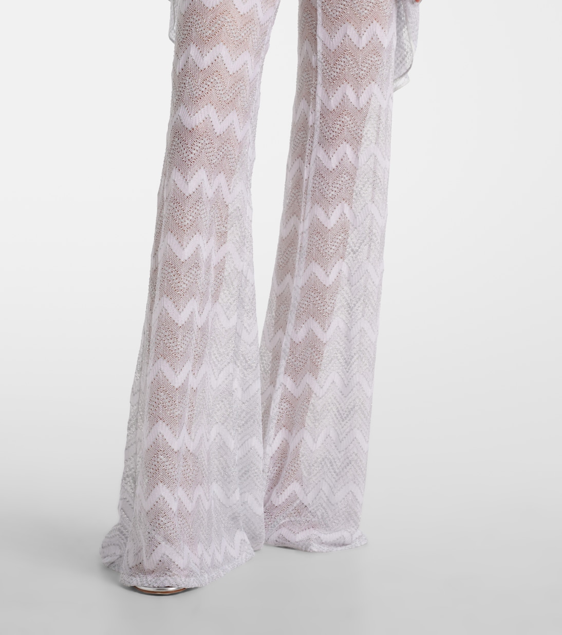 Pantalones anchos de lamé en zigzag | Missoni