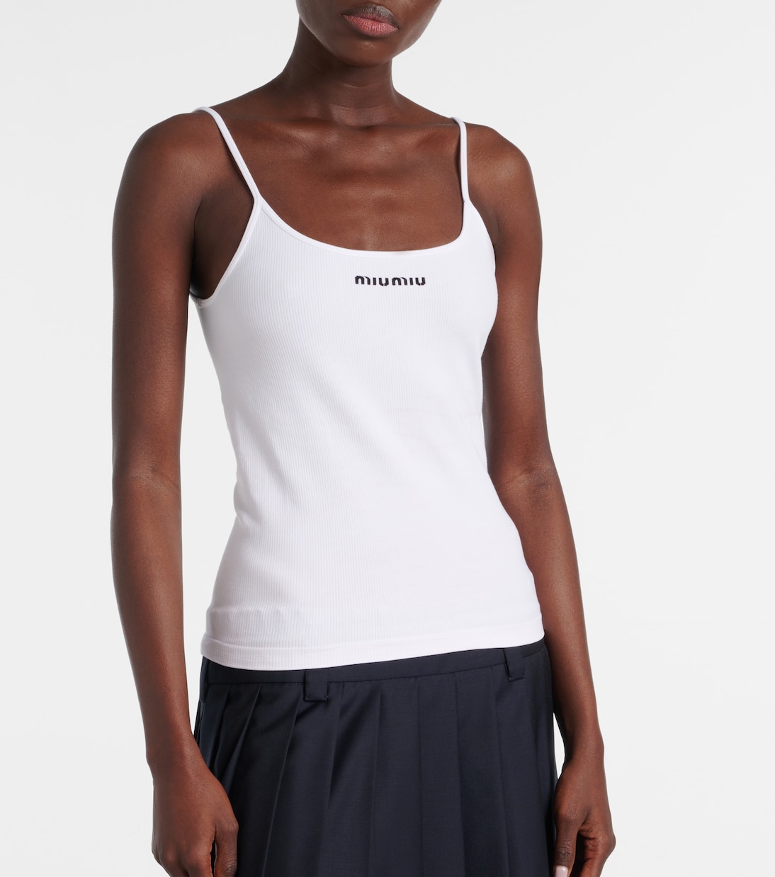 Tank top in jersey di misto cotone | Miu Miu