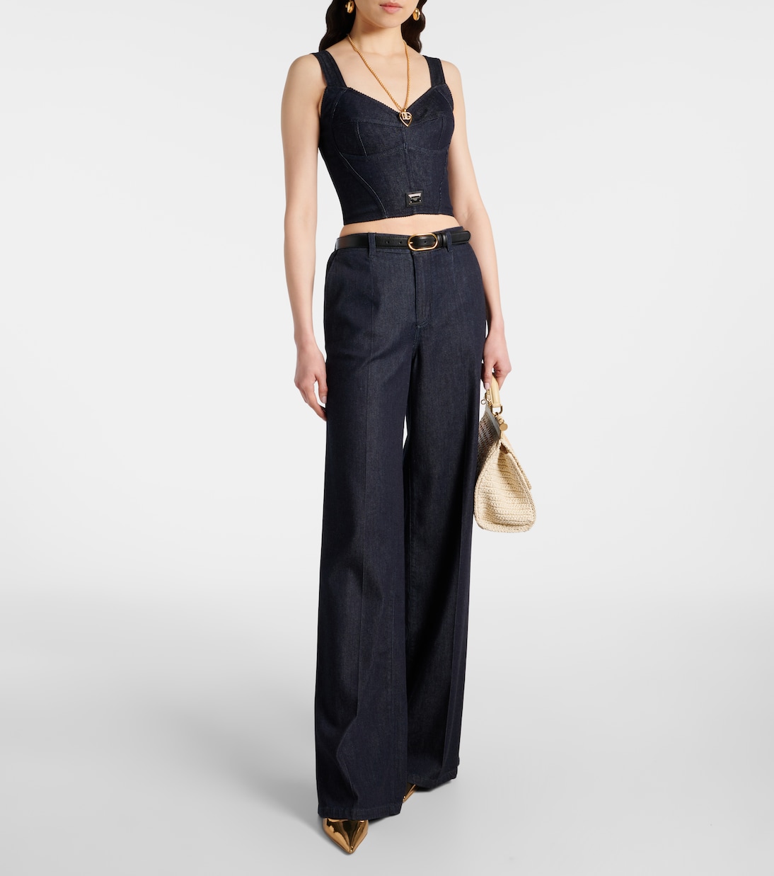 Jeans a gamba larga e vita alta | Dolce&Gabbana