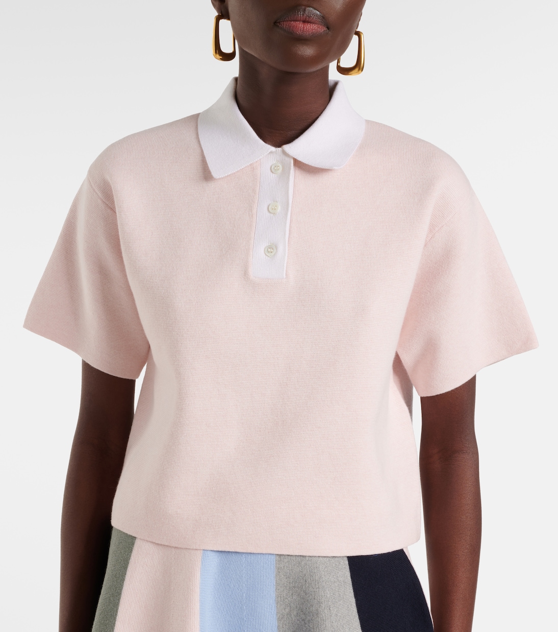 Polo de cachemir y algodón cropped | JW Anderson