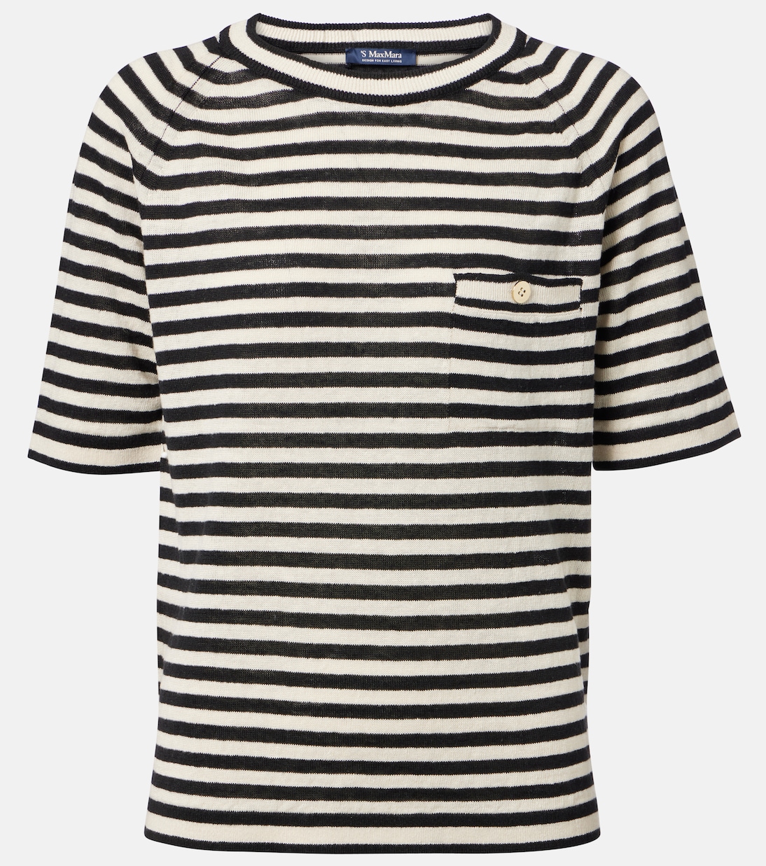 T-shirt in maglia di lino a righe | 'S Max Mara