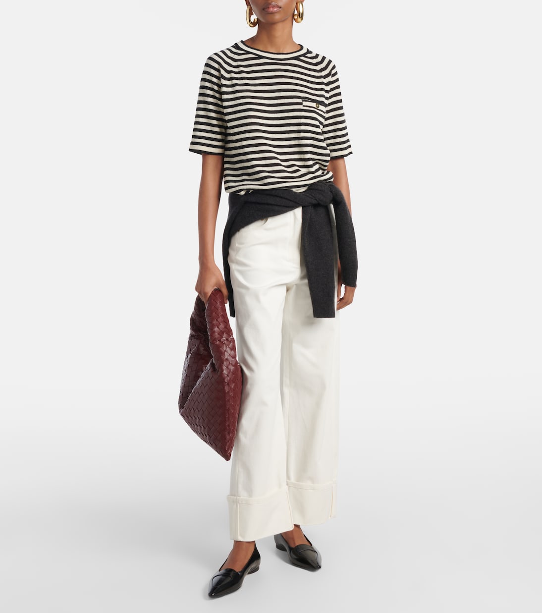 T-shirt in maglia di lino a righe | 'S Max Mara