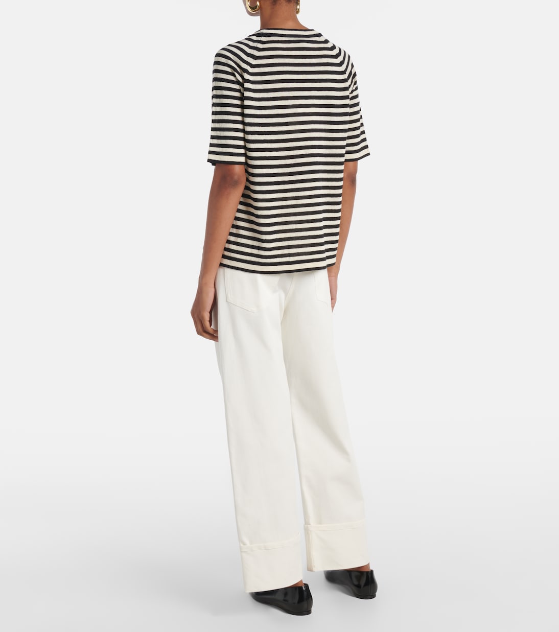 T-shirt in maglia di lino a righe | 'S Max Mara