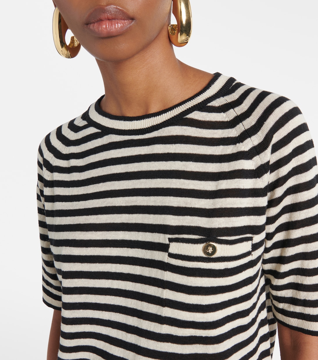 T-shirt in maglia di lino a righe | 'S Max Mara