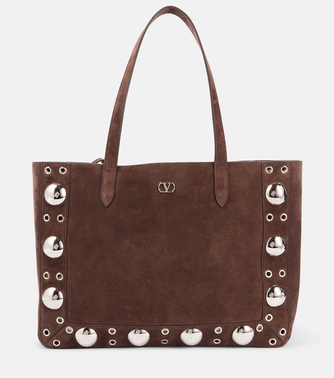 Cabas Nellcôte Medium en daim à clous | Valentino Garavani