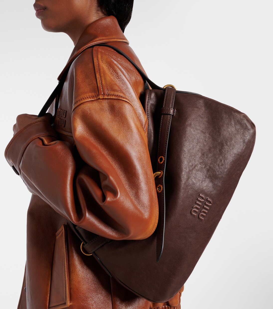 Borsa a spalla Aventure Medium in pelle | Miu Miu