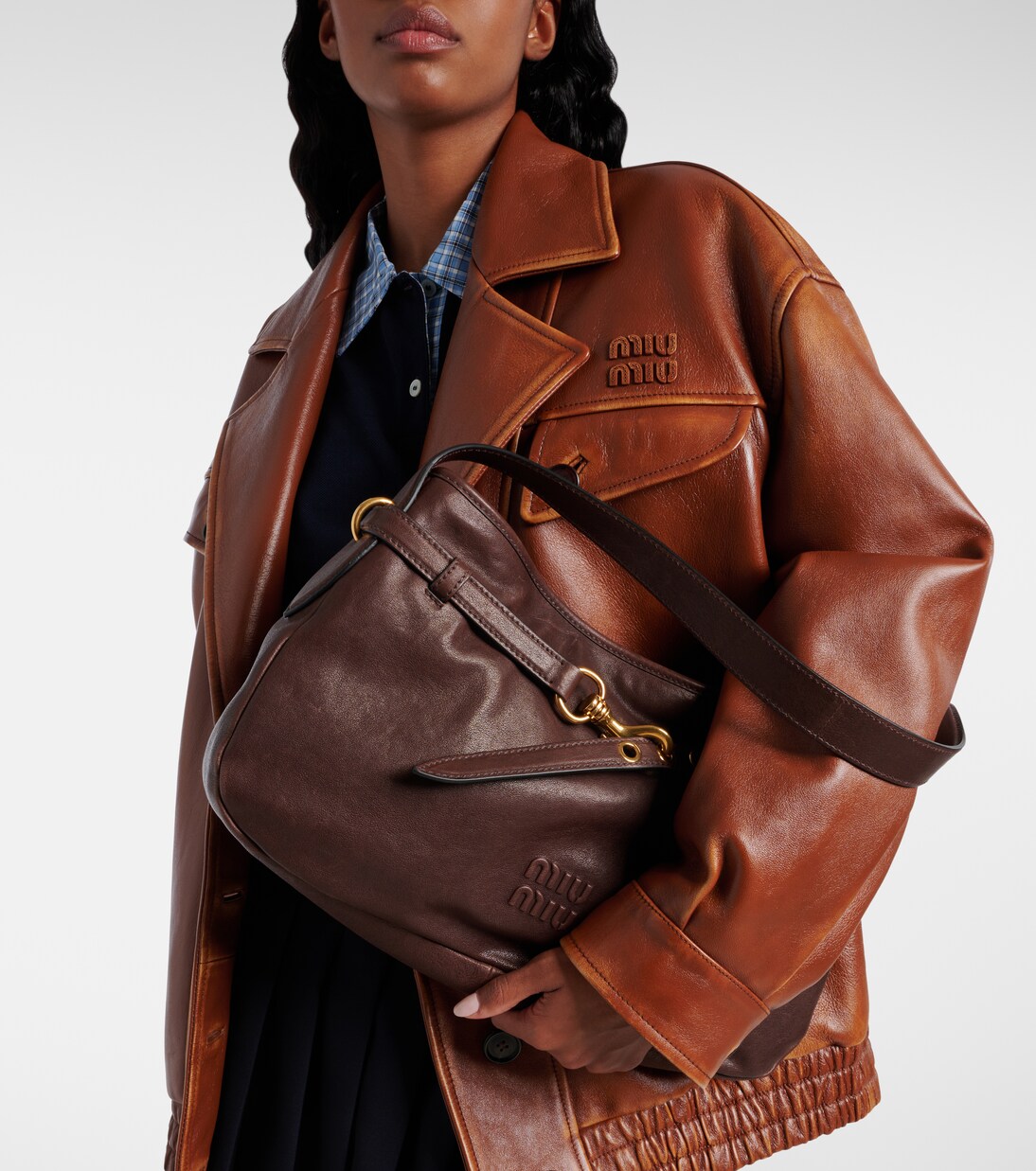 Borsa a spalla Aventure Medium in pelle | Miu Miu