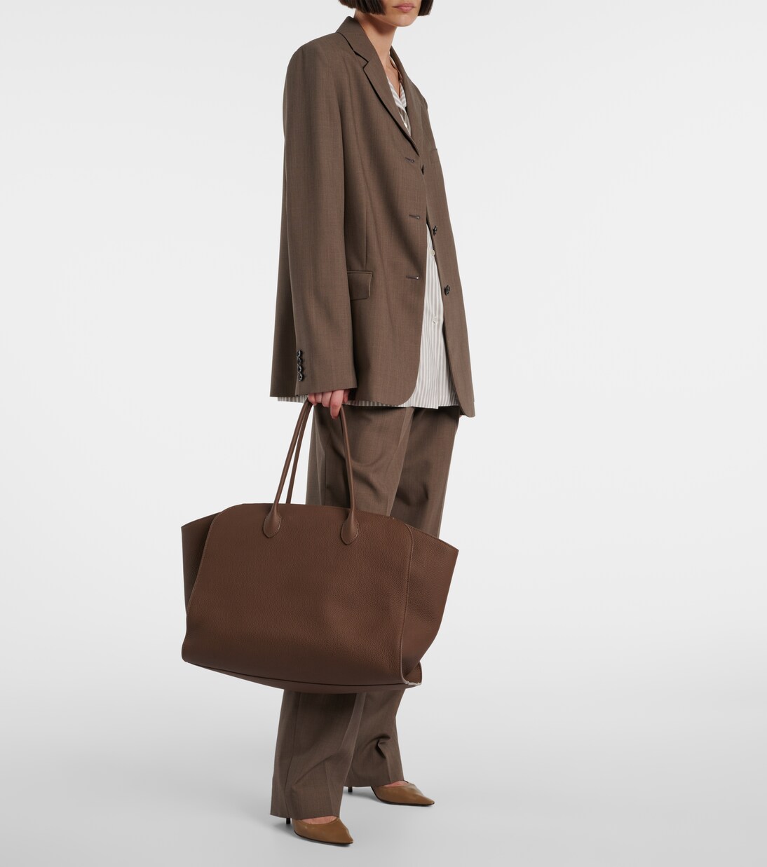 Marlo 17 leather tote bag | The Row