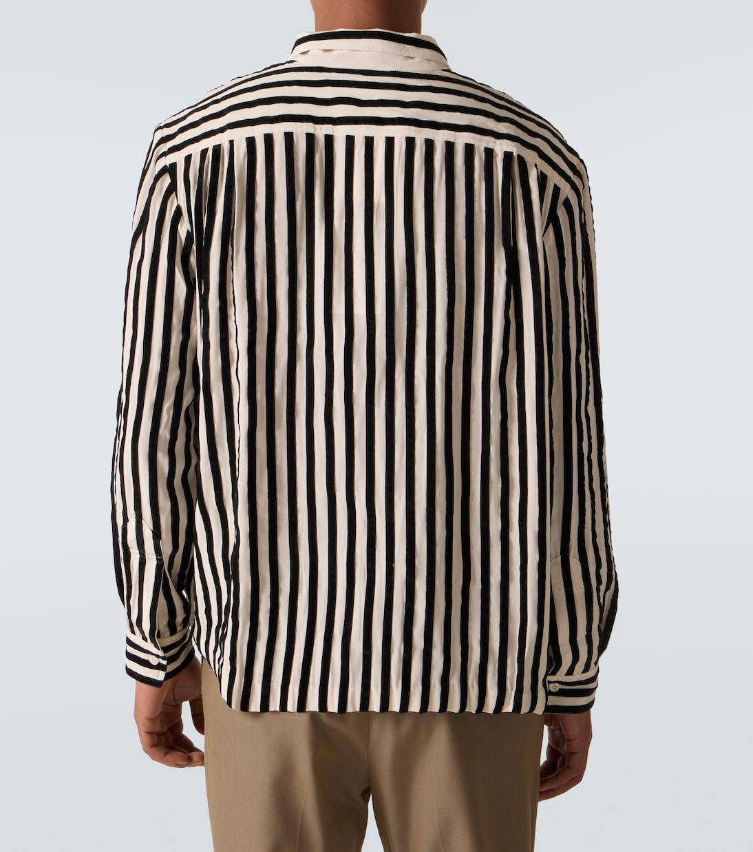 Striped velvet-trimmed silk shirt | Bode