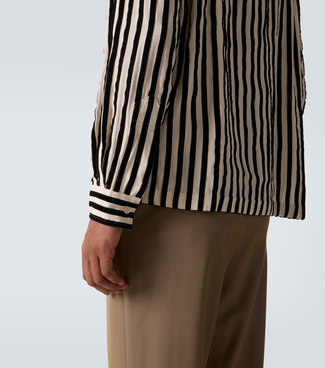 Striped velvet-trimmed silk shirt | Bode