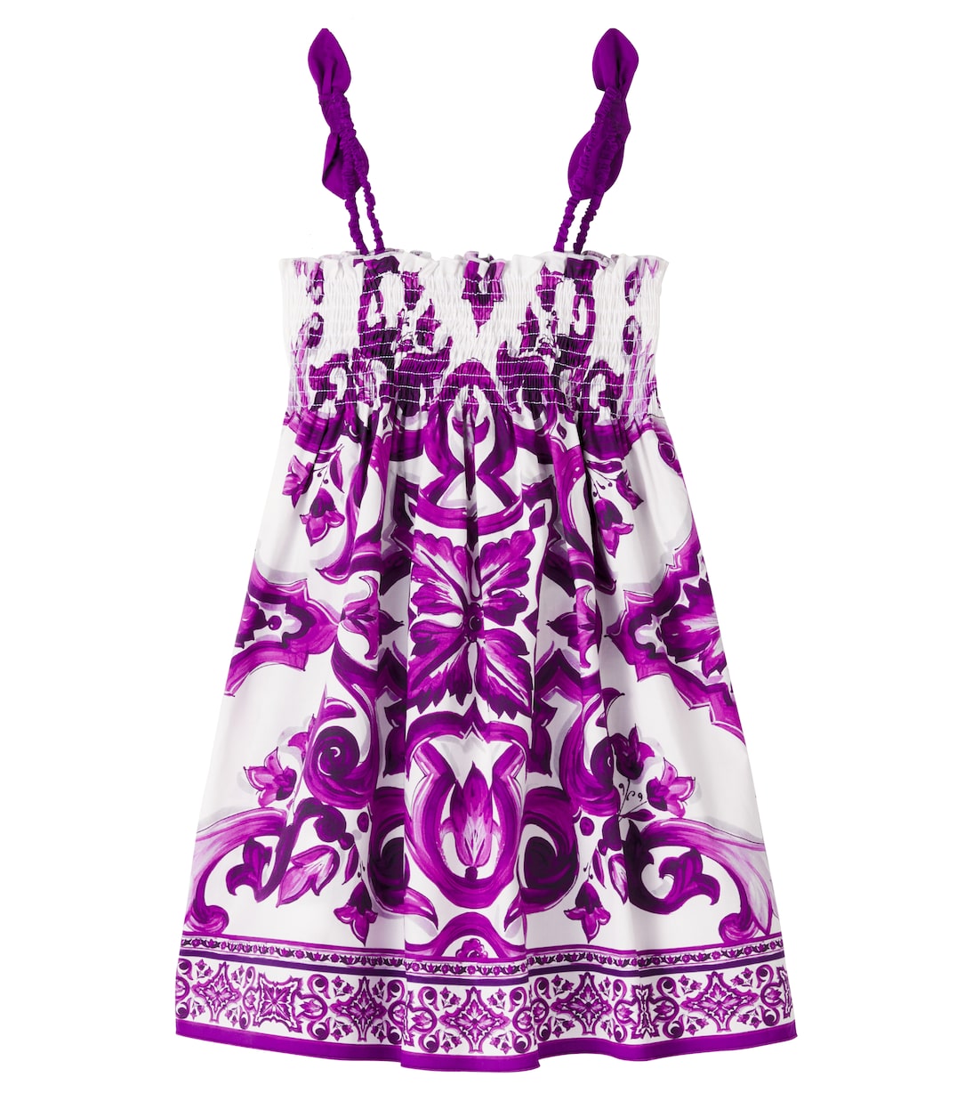 Abito Majolica in popeline di cotone | Dolce&Gabbana Kids