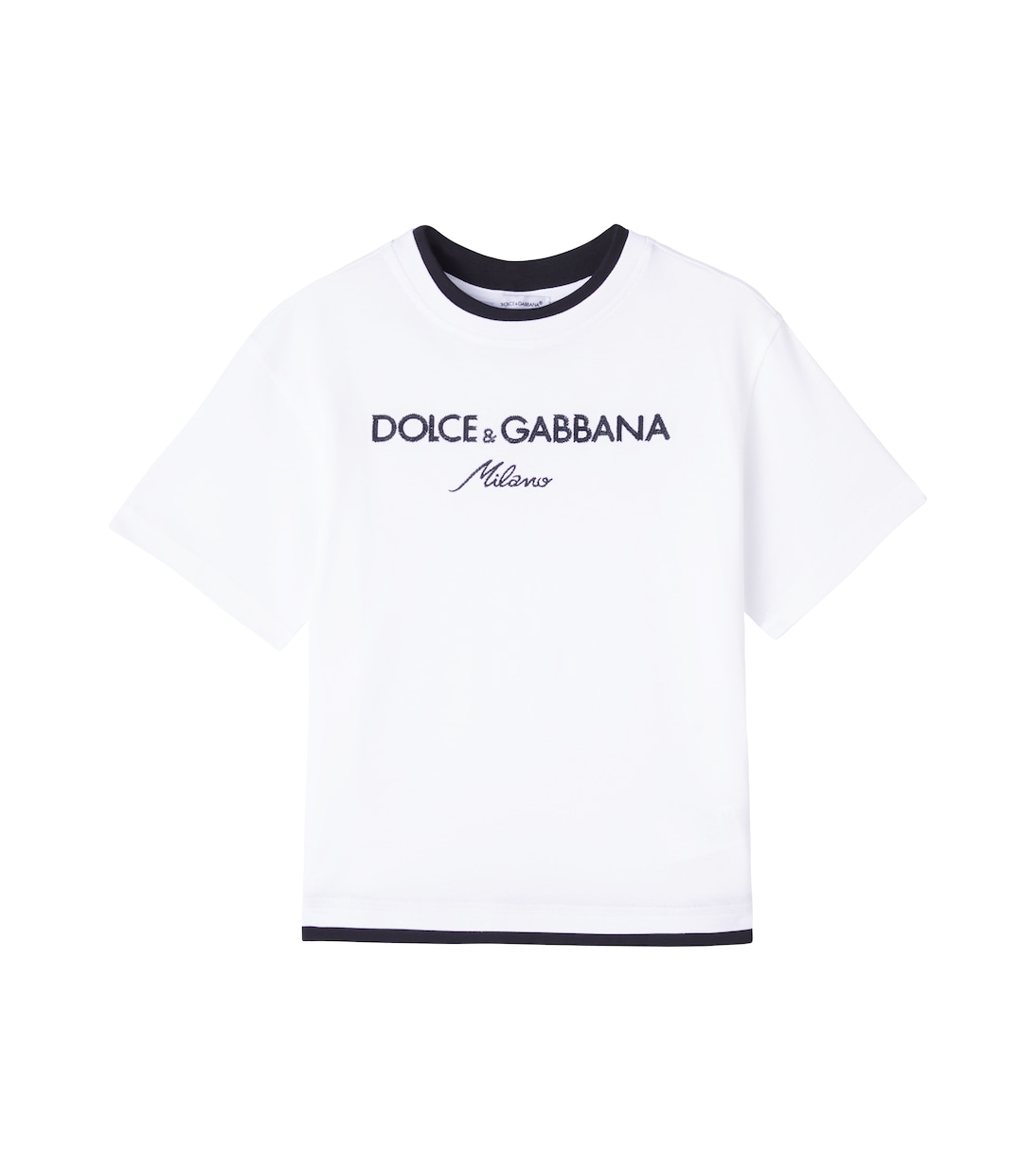 Camiseta de jersey de algodón con logo | Dolce&Gabbana Kids