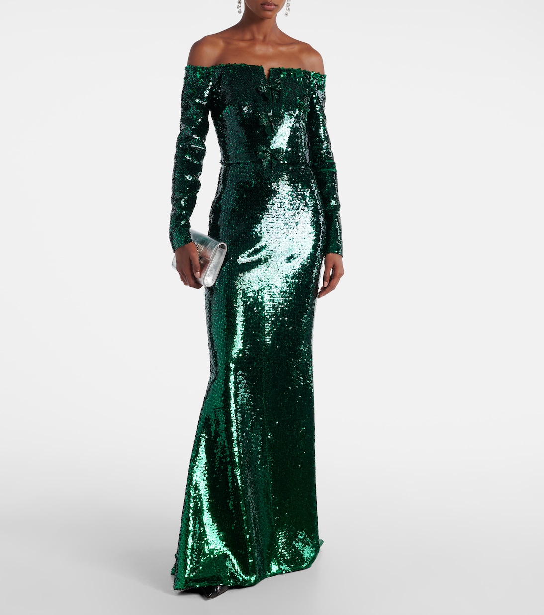 Sequined off-shoulder gown | Elie Saab