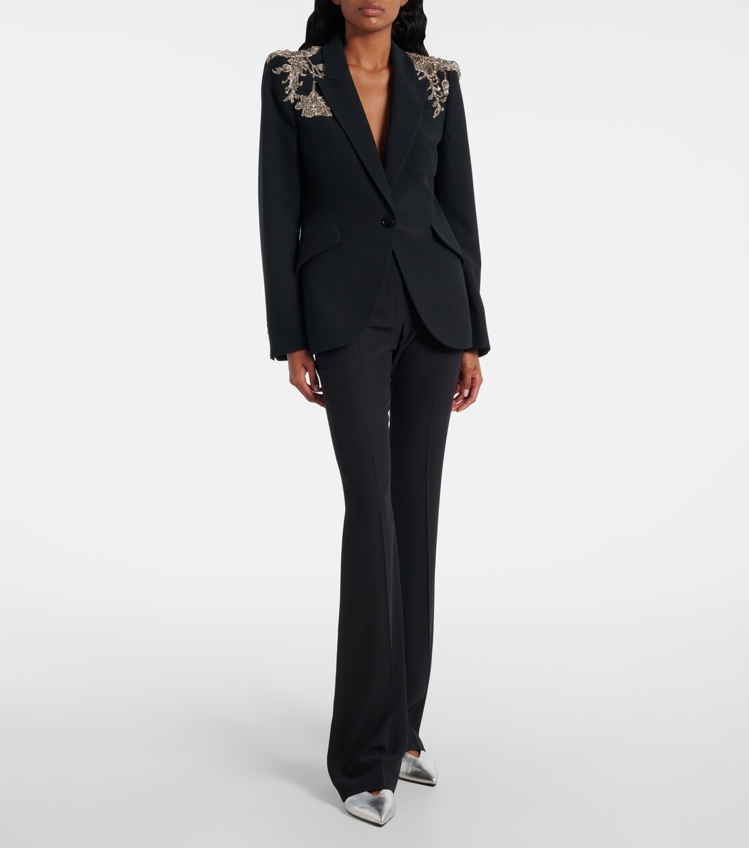 Embellished crepe blazer | McQueen