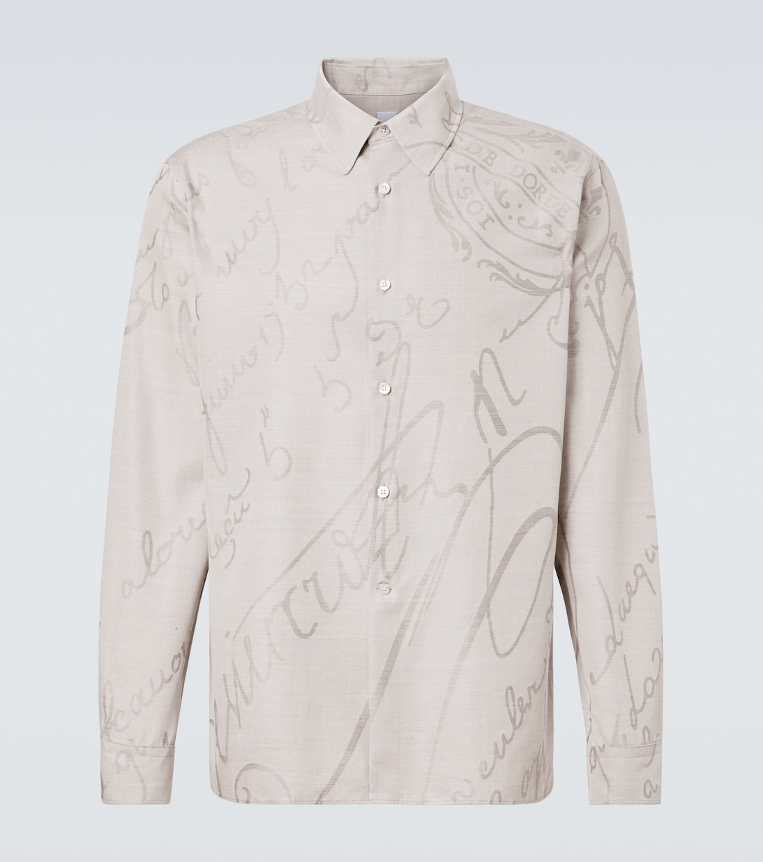 Camisa de algodón, lana y seda estampada | Berluti