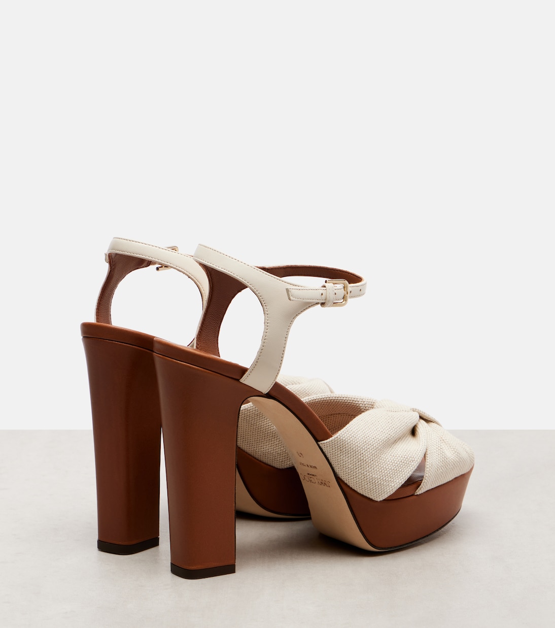 Heloise 120 canvas and leather platform sandals | Jimmy Choo
