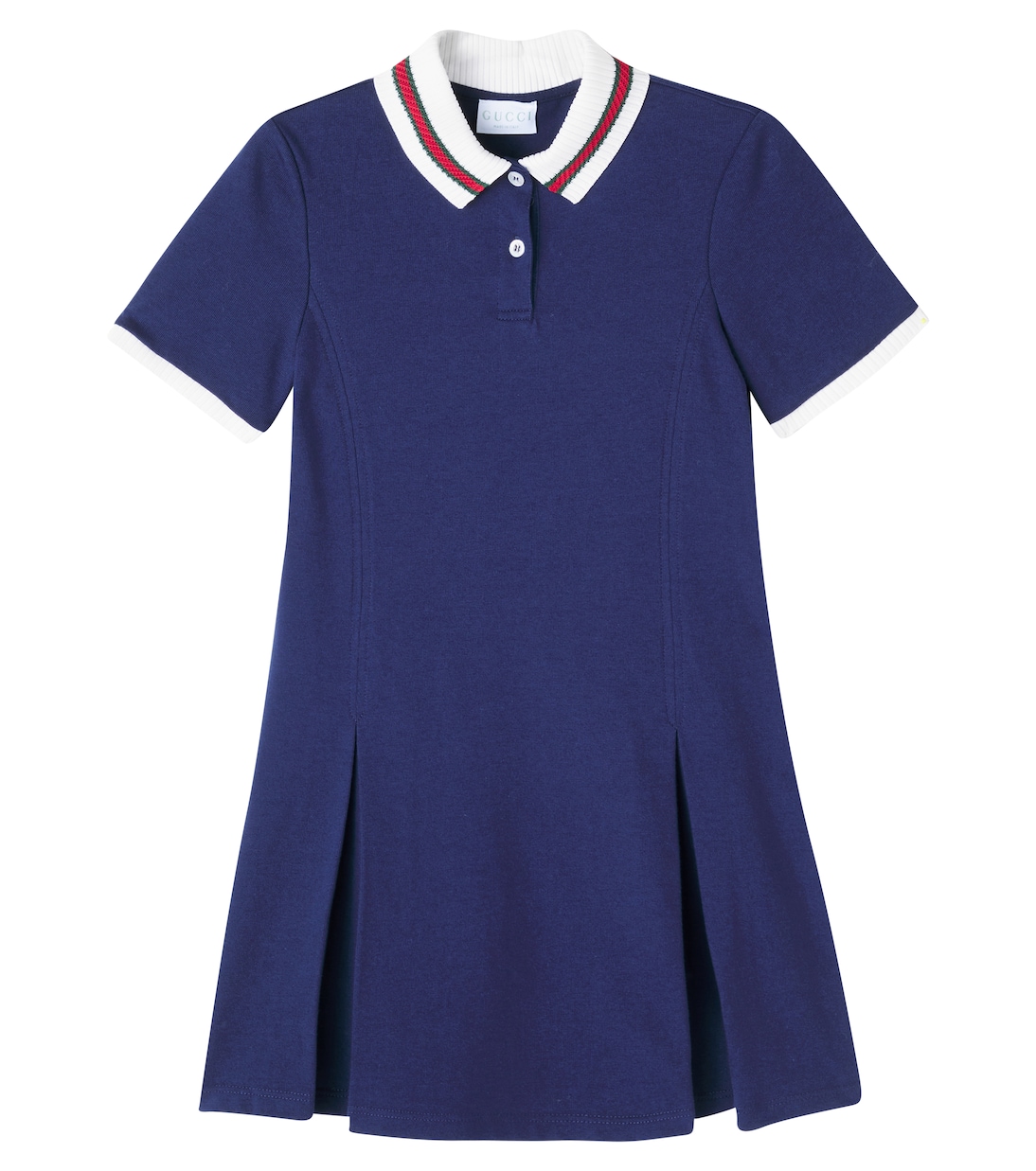 Web Stripe cotton polo dress | Gucci Kids