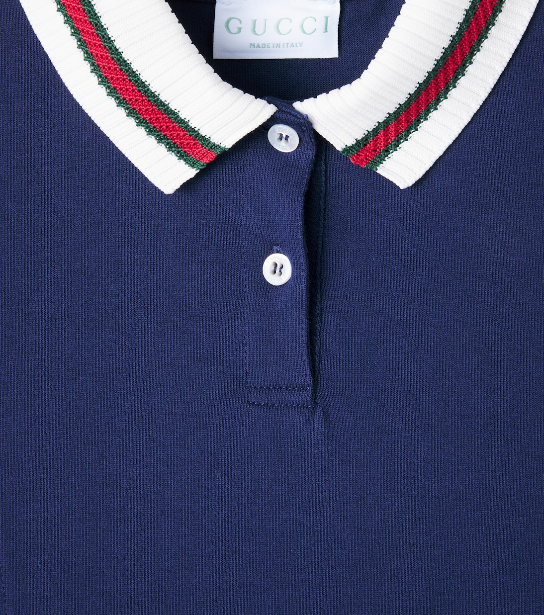 Web Stripe cotton polo dress | Gucci Kids