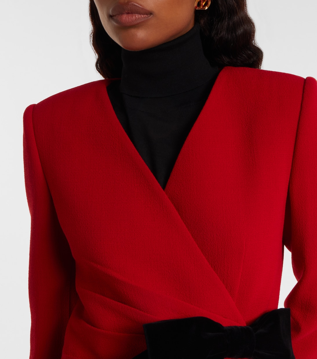 Bow-detail virgin wool jacket | Valentino