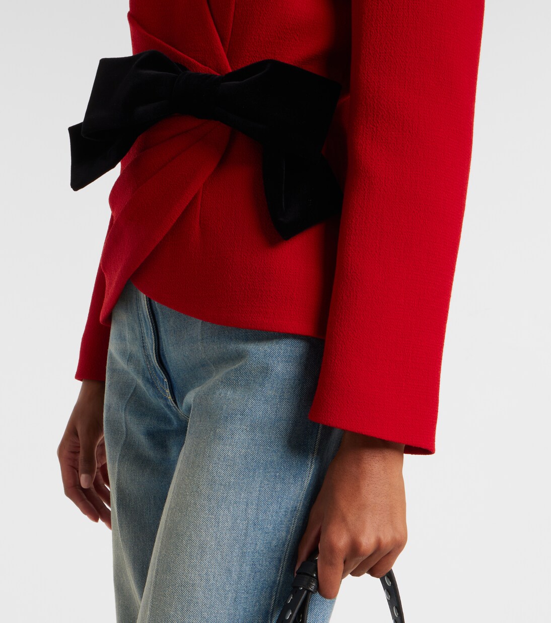 Bow-detail virgin wool jacket | Valentino