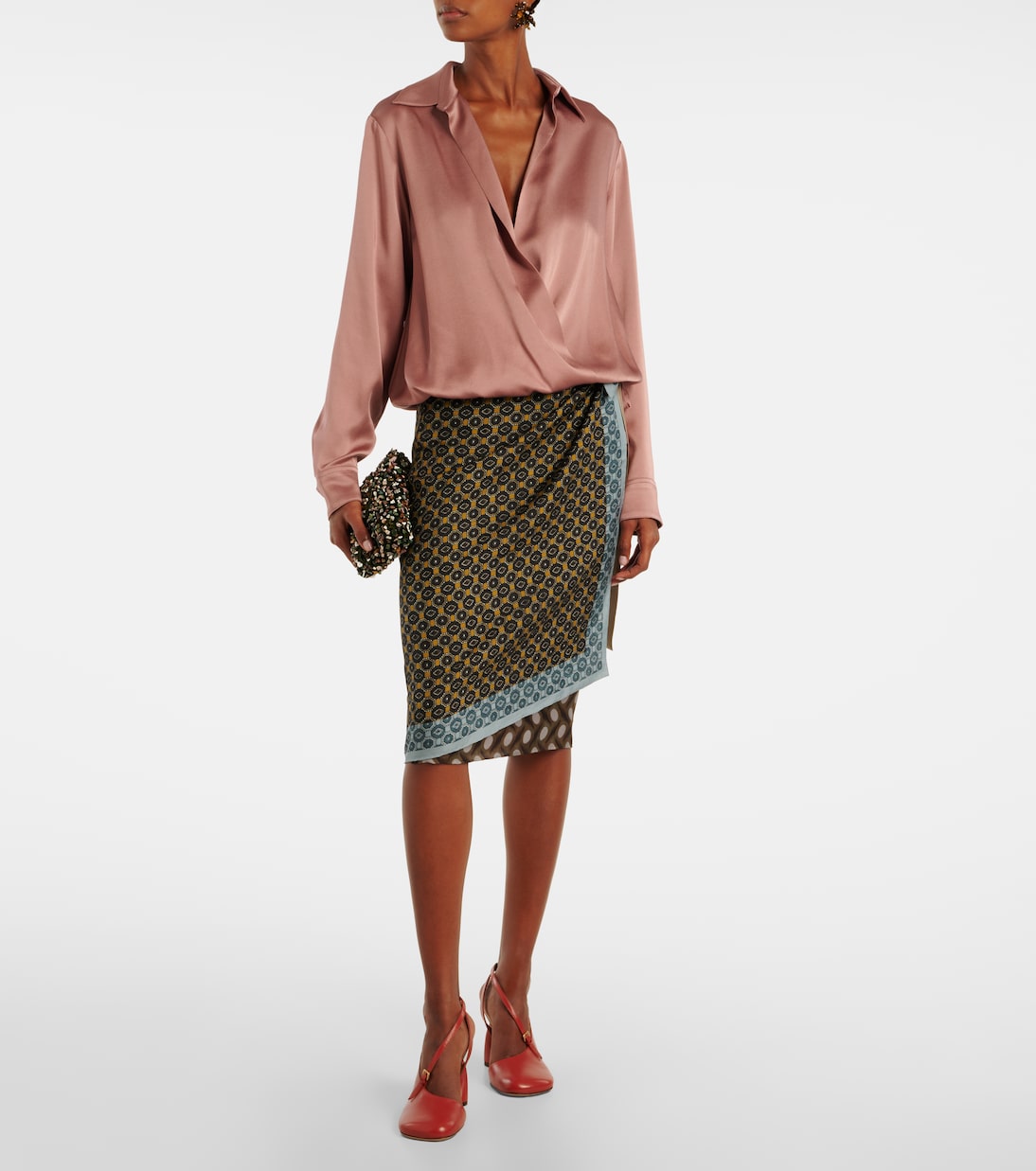 Printed silk wrap skirt | Dries Van Noten