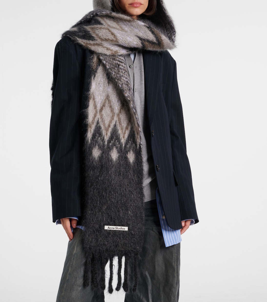 Kooder hooded mohair and wool-blend scarf | Acne Studios