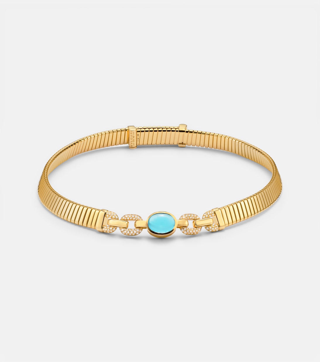 Collana Bvlgari Tubogas in oro 18kt con topazio e diamanti | Bvlgari