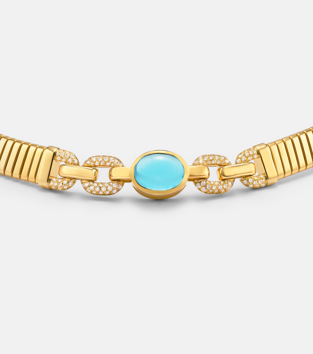 Collana Bvlgari Tubogas in oro 18kt con topazio e diamanti | Bvlgari