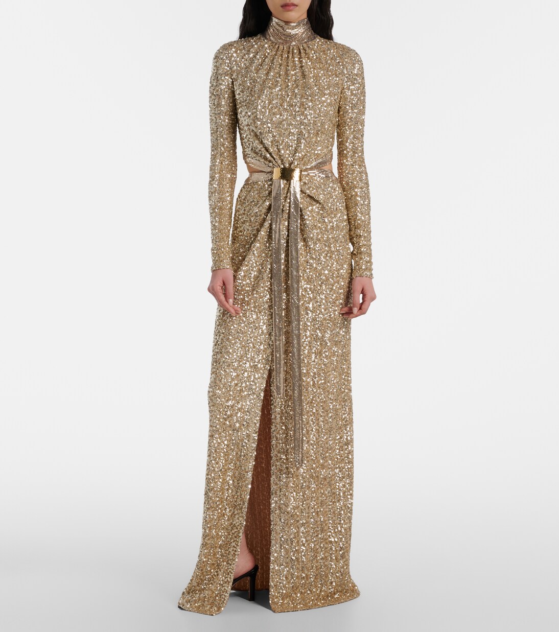 Sequined gathered gown | Rabanne