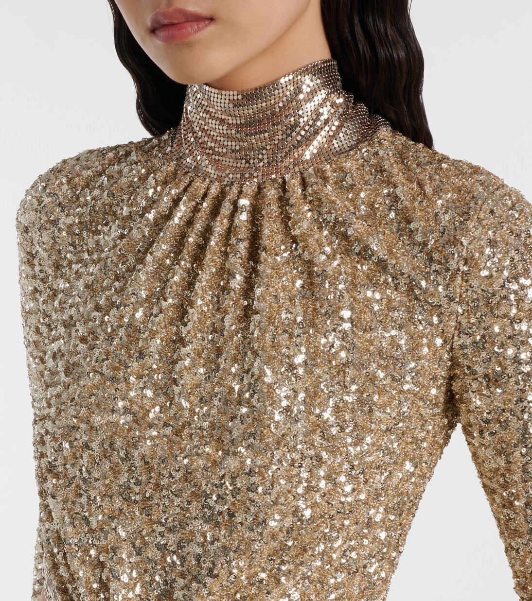 Sequined gathered gown | Rabanne