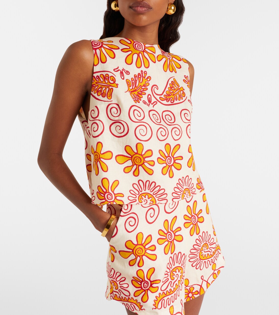 Avelino printed linen top | Cala de la Cruz