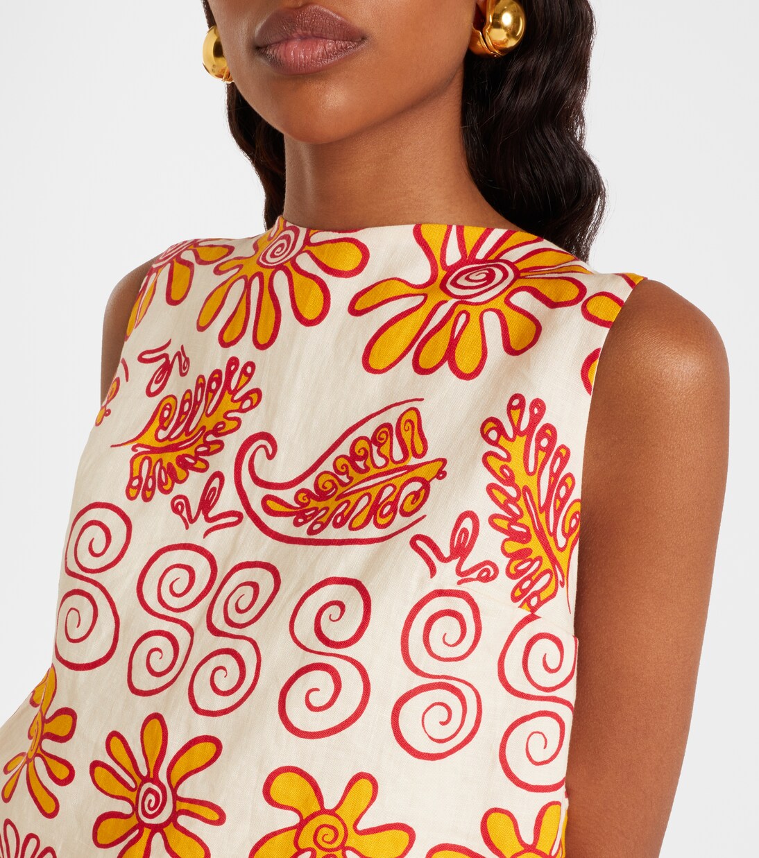 Avelino printed linen top | Cala de la Cruz