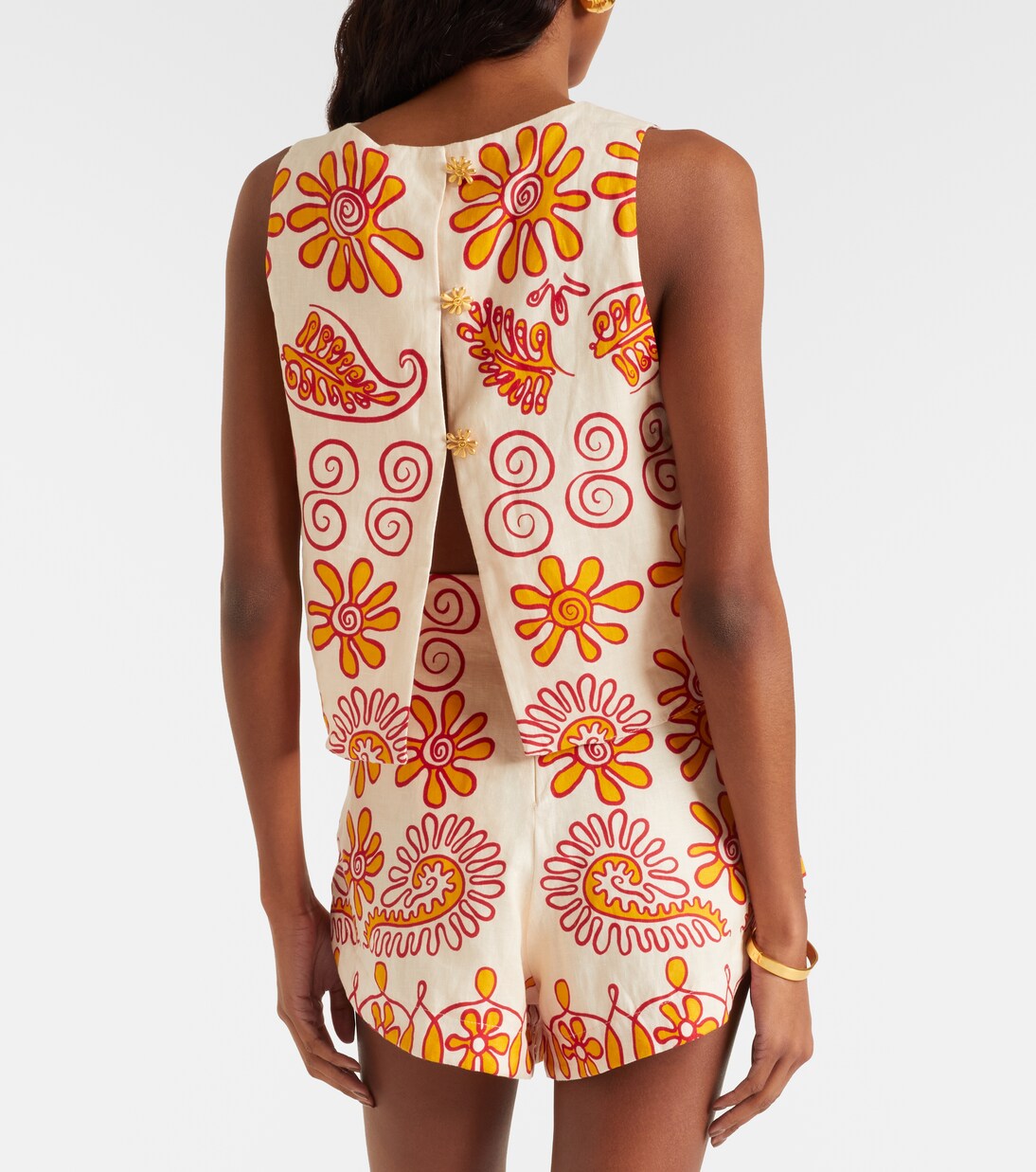 Avelino printed linen top | Cala de la Cruz