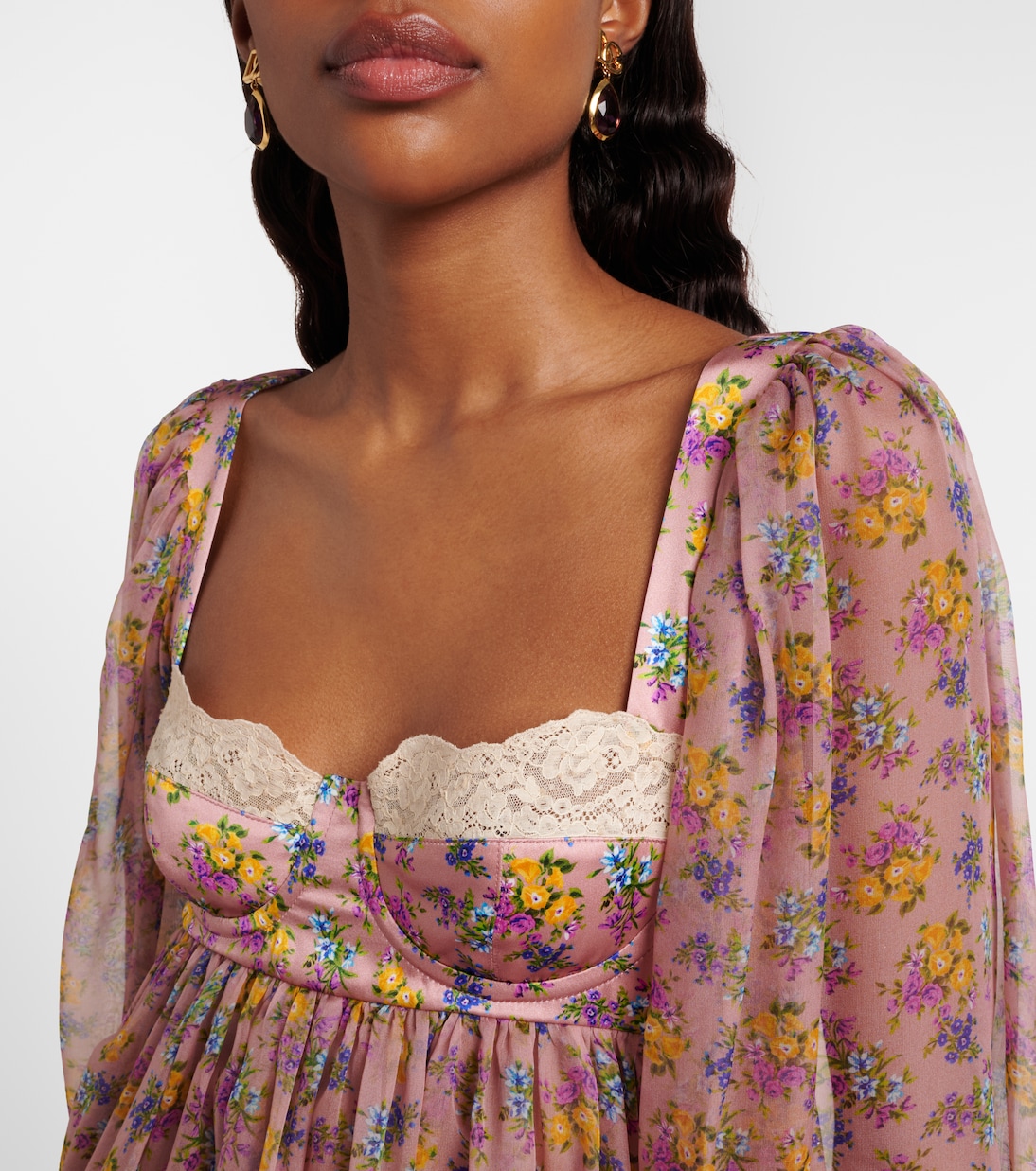 Robe en mousseline de soie et coton | Dolce&Gabbana
