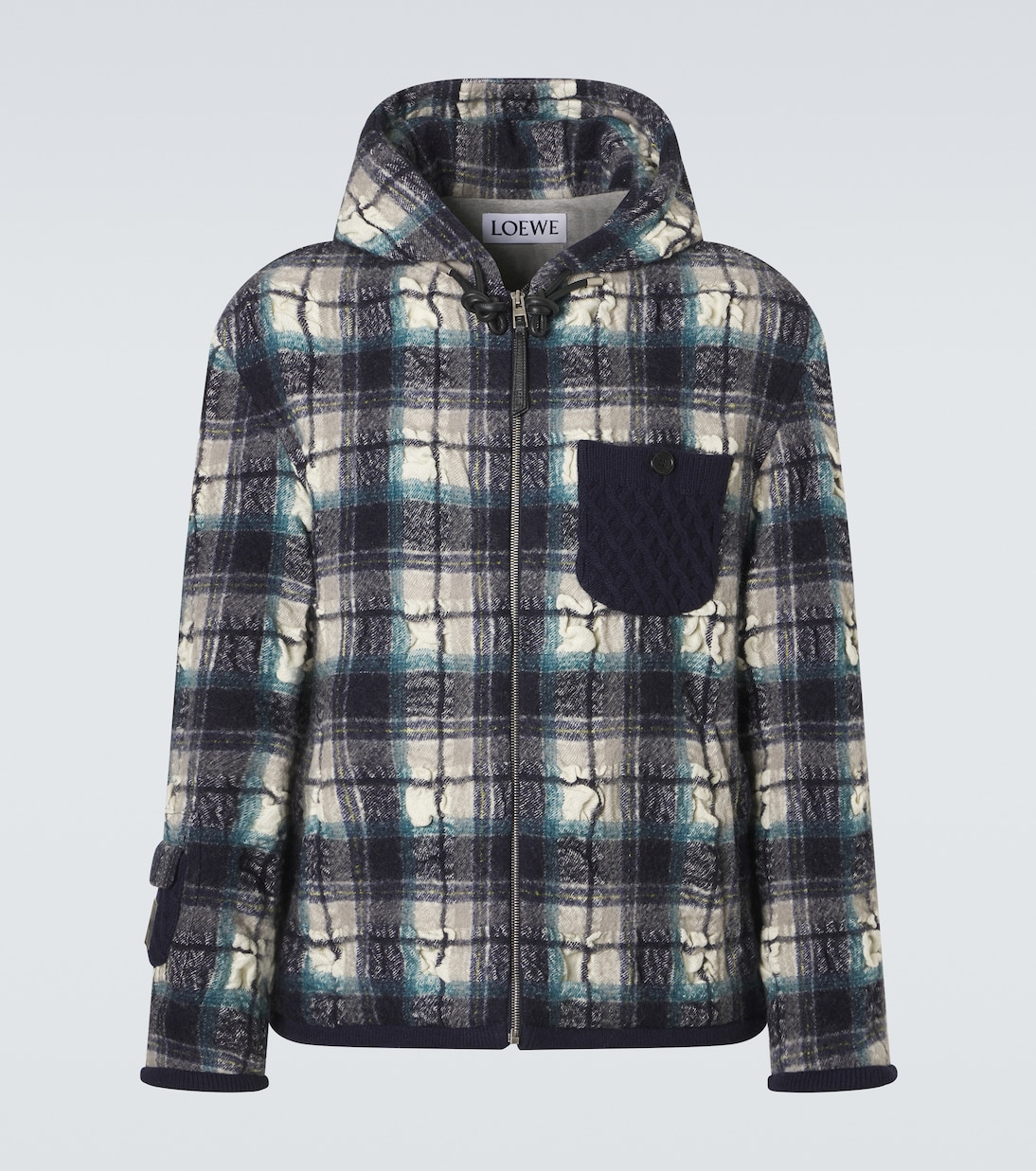 Plaid wool and linen jacket | Loewe