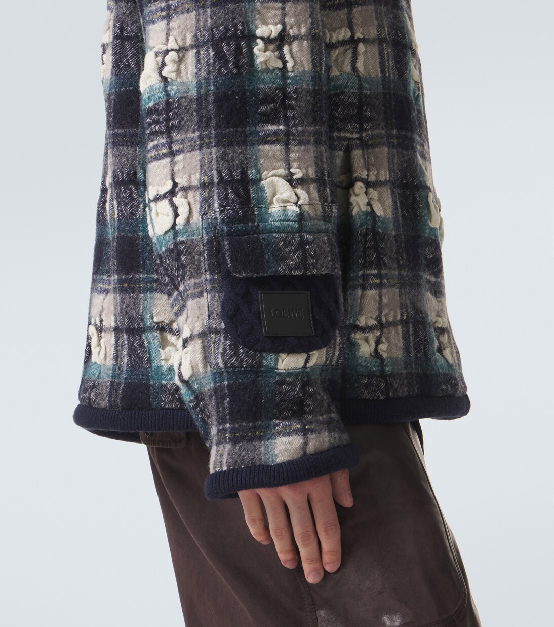 Plaid wool and linen jacket | Loewe