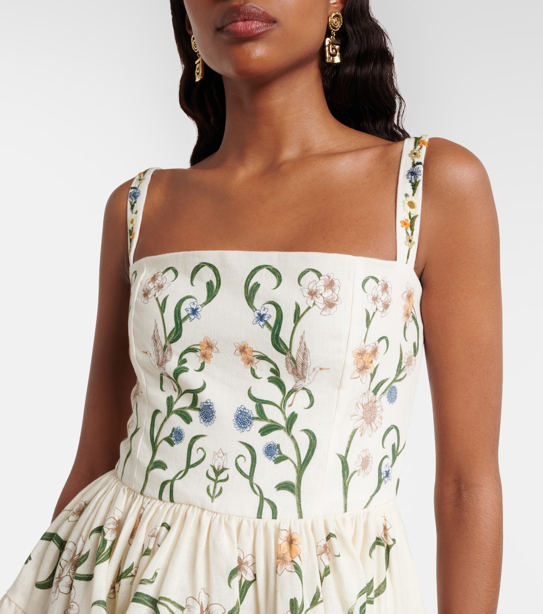 Robe Lima Laguna en lin à fleurs | Agua by Agua Bendita