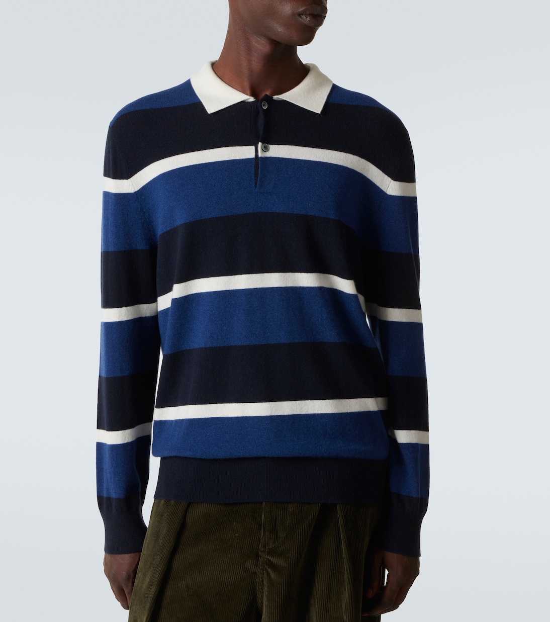 Striped cashmere polo sweater | Arch4