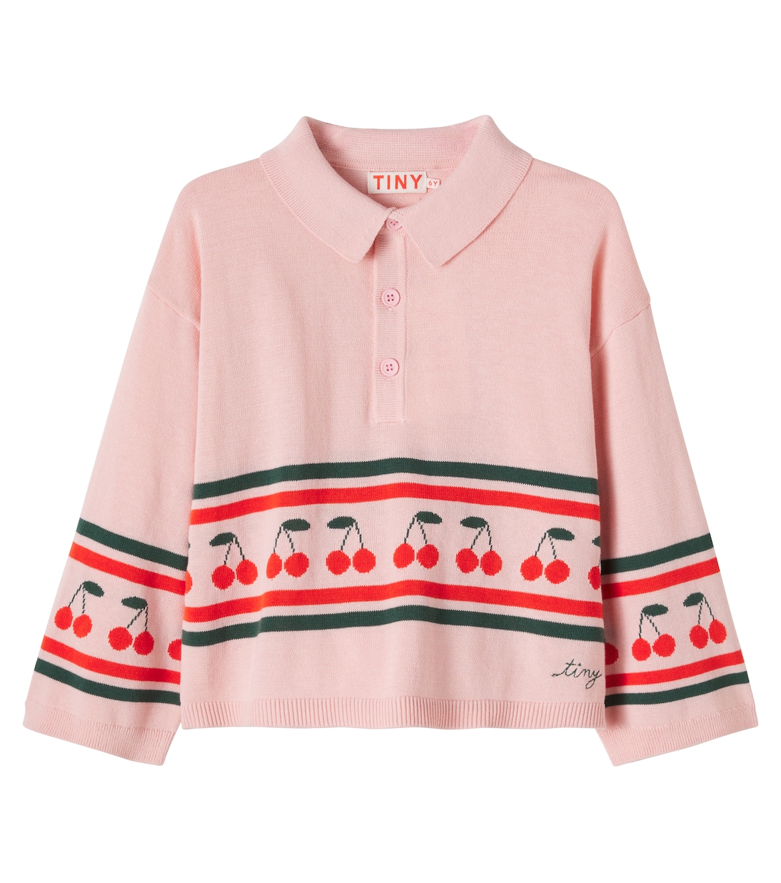 Cherries embroidered cotton sweater | Tinycottons