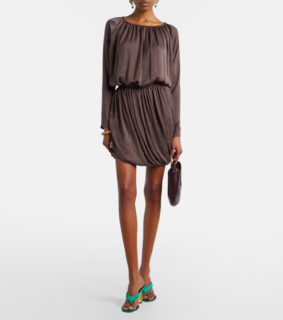 Opyum Cassandre 85 satin thong sandals | Saint Laurent