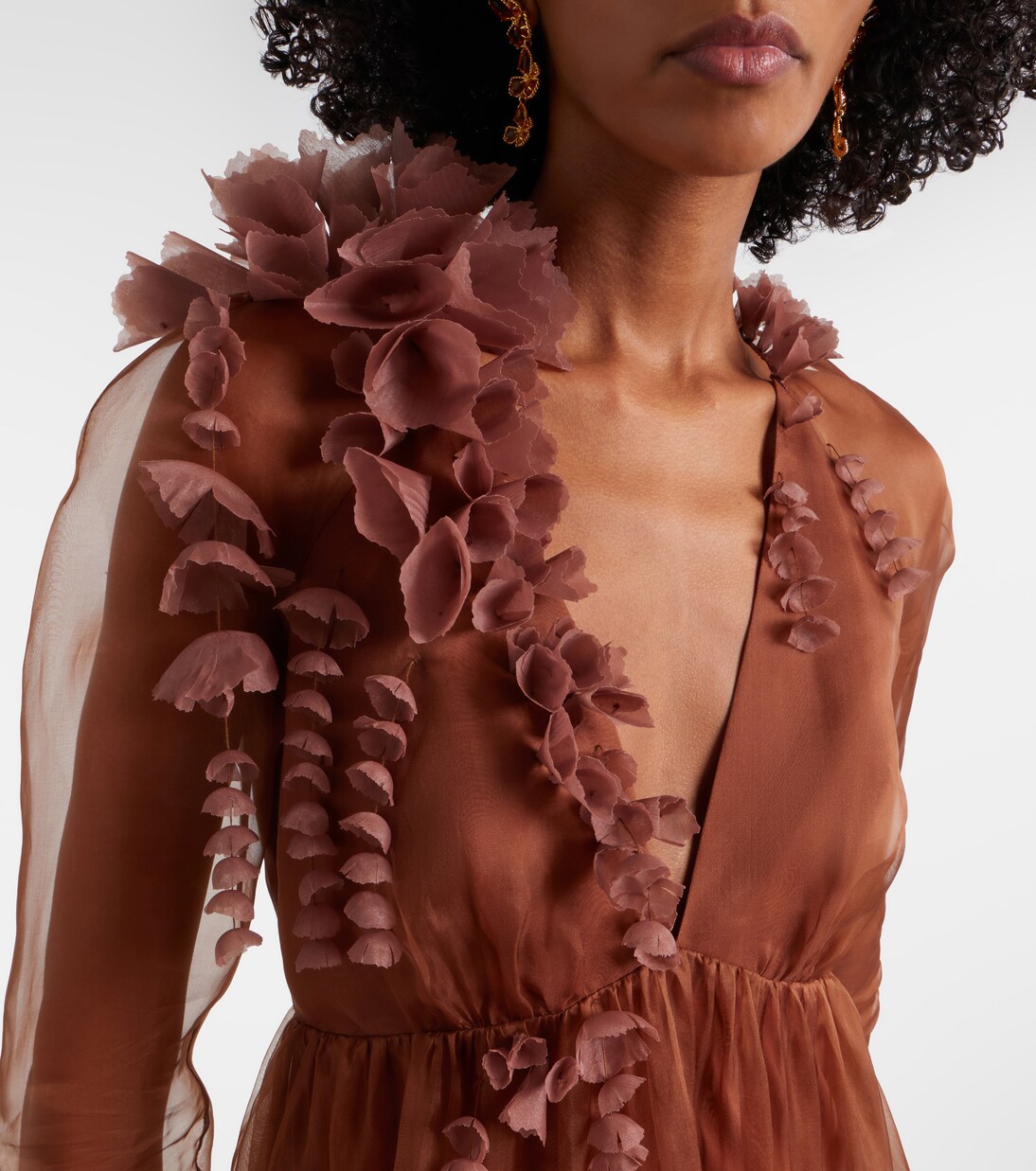 Como floral-appliqué silk maxi dress | Zimmermann