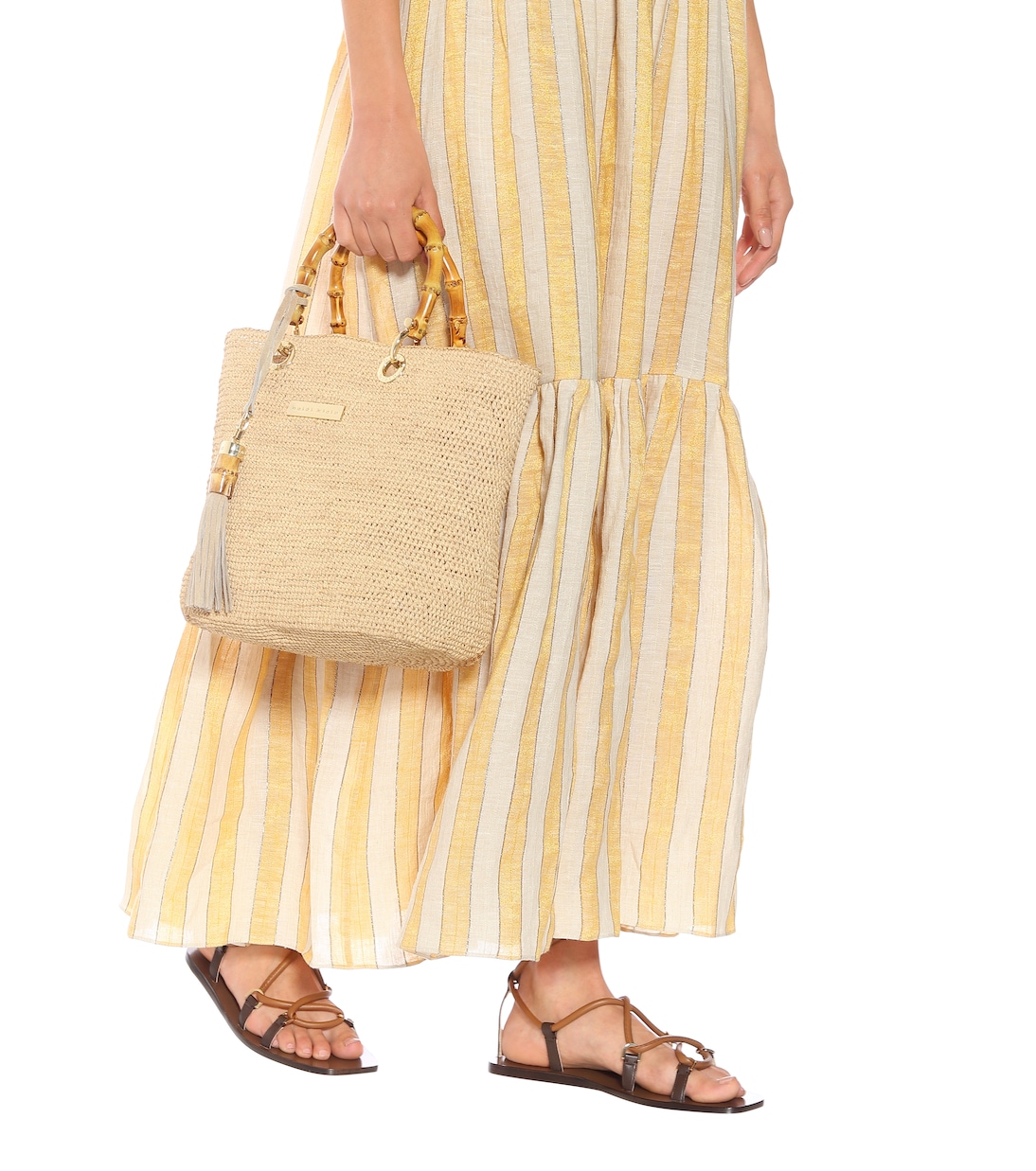 Borsa Savannah Bay Mini in rafia e bambù | Heidi Klein
